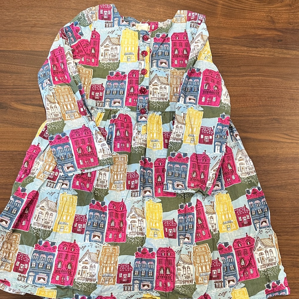 Pink Chicken Multicolor House Print Dress